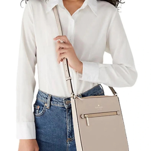 Kate Spade Sadie North South Crossbody Tusk Leather Minimalist Chic Classic - Picture 2 of 16